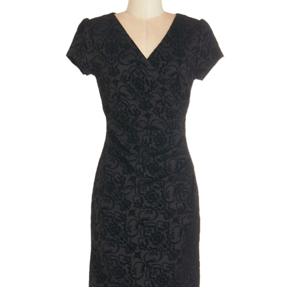 ModCloth size small black velvet dress GUC
